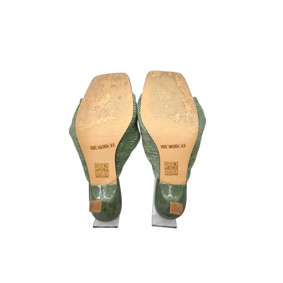 VICI Green Strappy Heeled Sandals Women 8.5 Straight Comfortable Square Toe 4 In - Picture 9 of 13